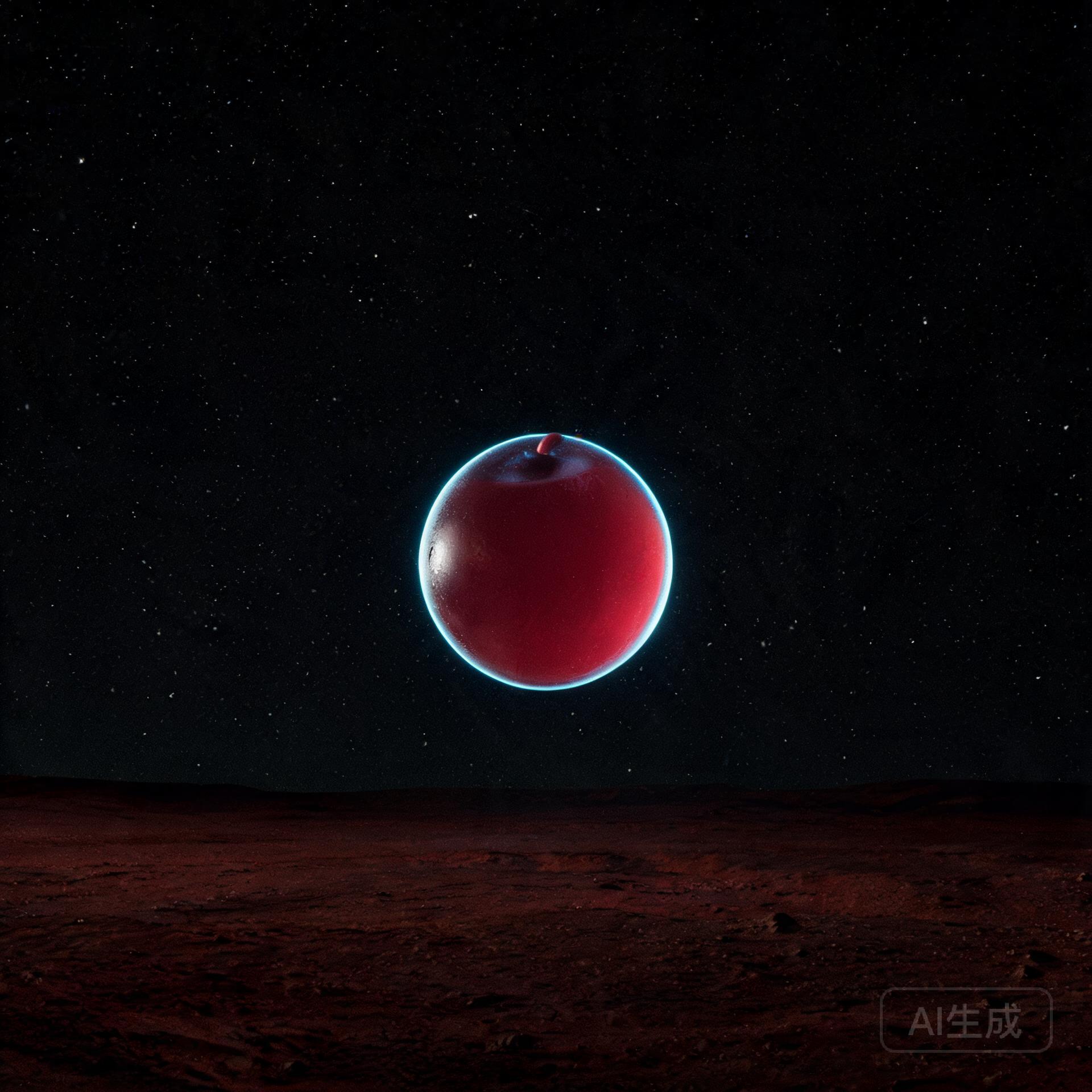 《盖亚英雄·火星最后的赤霞珠》原声集封面：悬浮于火星荒原上空的赤色光珠